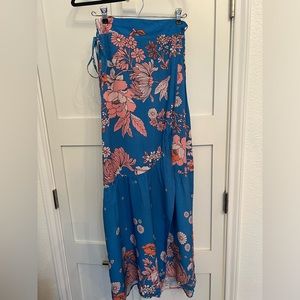 Maxi wrap skirt with beaded tie. Medium. NWT